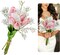 12Pcs Artificial Flowers Bouquet Tulip & Baby Breath, 19" Fake Flowers for Valentine’s Day, Wedding Bride Bouquets Home Indoor Vase Table Decor (Pink & White)